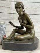 Nude Woman Dancer Bronze Statue