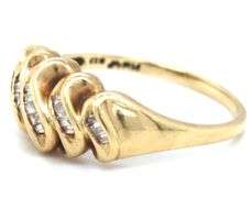 Estate 10K YG Dome Ring with Channel Set Diamonds