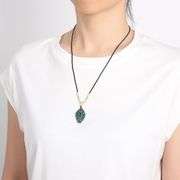 Natural Green Jade Nine Tailed Fox Pendant Amulet