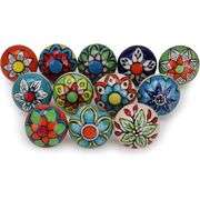 20 Handpainted Ceramic Cabinet Knobs Set