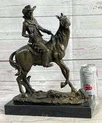 Cowboy with Faithfull Horse Bronze Sculpture