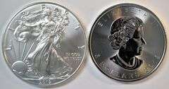 Superb Gem BU $1 American Silver Eagle & $5 Canadian Maple Leaf from 2019