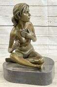 Nude Woman Dancer Bronze Statue
