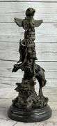 Legend Indian Chief with Wolf and Eagle Bronze Sculpture
