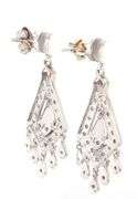 10kt White gold diamond chandelier dangle earrings