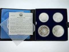 1976 Canadian Olympics Sterling Silver 4 Coin Set