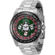 Invicta Speedway Chronograph GMT Green Dial Stainless Steel Men's Watch