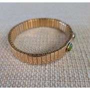 Pierre Lorren 24k Gold Plated Swarovski Peridot Bracelet