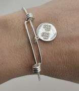 925 Sterling Silver Expandable Wire  "Always Sisters Always Friens " Charm Bangle