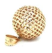 Fun 14K YG Pierced Sphere Pendant