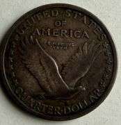 Toned 1917 D Type Two Standing Liberty Quarter