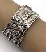 925 Sterling silver multi row wheat bracelet