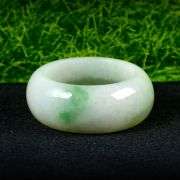 Tri-color! Well defined color! 38.45ct Burmese Jade ring! Size 8!