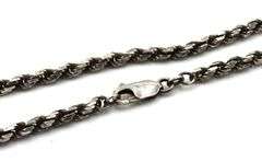 Vintage 925 sterling silver rope chain necklace