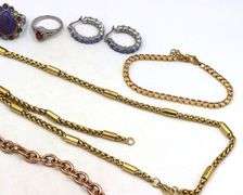 Assorted gold plated steel mixed jewelry