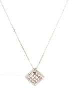 18kt White gold 0.50ctw princess cut Invisible set diamond pendant on chain