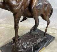Man on Horse The Scalp Bronze Statue