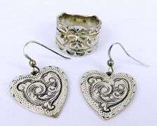 Carolyn Pollack Sterling Heart Earrings & Ring