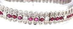 18kt White gold 4.25ct ruby and 3.3ctw diamond bracelet