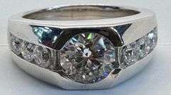 14K White Gold Round Brilliant Cut Diamond Ring