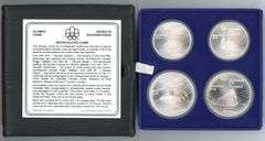 1976 4-Piece Montreal Olympics BU Silver Coin Set in Original Packaging w/CoA