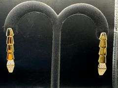 18K GOLD SERPENTI VIPER INSPIRED NECKLACE EARRINGS SET SWAROVSKI