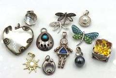 Group lot of Vintage 925 sterling silver pendants
