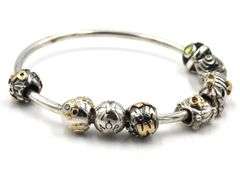 Pandora charm bangle bracelet with 8 charms