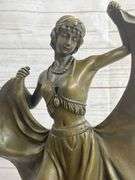 Arabian Girl With Lifting Skirt On Rug Bronze Sculpture