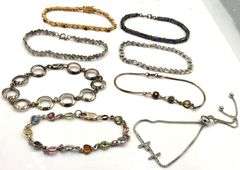 Vintage 925 sterling silver group lot of bracelets