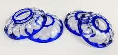 4 Cut to Clear Crystal Cobalt Bobeches