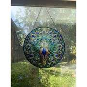 Peacock Stained Glass Suncatcher