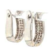 14kt White gold top light brown diamond hoop earrings