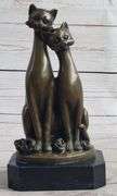 Two Cat Bronze Figurine