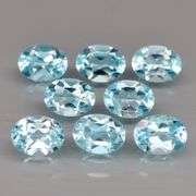 Glittering set of 8 full fire sky blue Topaz! 12.36 carats!