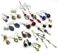 Vintage 925 sterling silver group lot of earrings