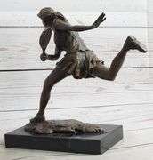 Female Tennis Player Bronze Satue