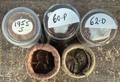 6 Original Gem BU Rolls of Lincoln Cents: 1955-S, 59-D, 60-P, 62-D, & 63-D