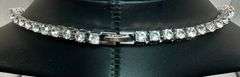 Sparkling White Gold Plated 60 Cttw CZ Tennis Necklace