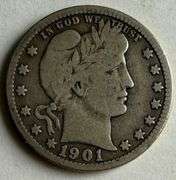 1901 O Barber Quarter