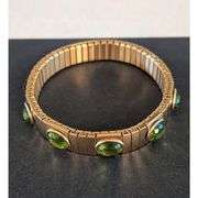 Pierre Lorren 24k Gold Plated Swarovski Peridot Bracelet