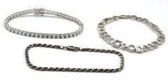 Vintage 925 sterling silver lot of 3 bracelets