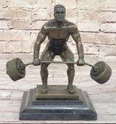 Power Weightlifters Sport Memorabilia Bronze Figure
