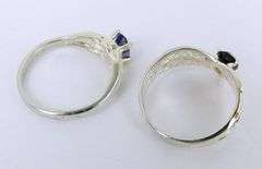 2 Sterling Silver Gemstone Rings, Size 8