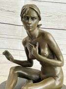Nude Woman Dancer Bronze Statue