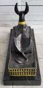 Win Holder Egyptian Anubis Jackal Bronze Sculpture