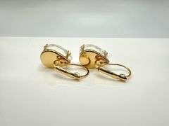 Sparkling 4 Kt Yellow Gold Plate 16 Cttw Pear Cut CZ Earrings