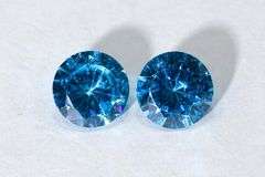 Sparkling Blue Zircon Pair