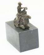 Arab Man Camel Rider Bronze Sculpture