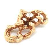 Attractive 14k YG Nugget Pendant with Diamond